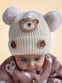 Cream Color Baby Bear Face Warm Winter Wool Cap (0 Months - 24 Months) CP5105B